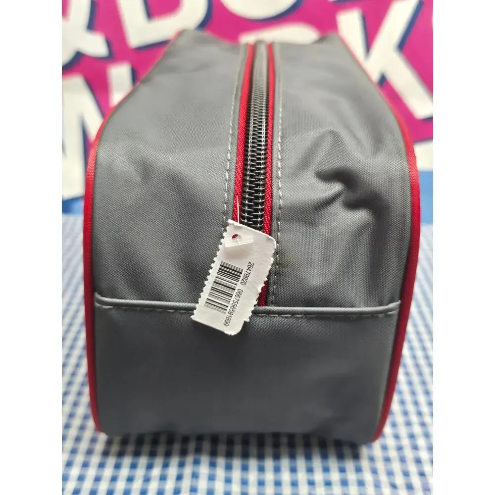 BBW Gray w. Red Trim Men's Zipper Overnight Travel Compact  Carry All Bag NWT